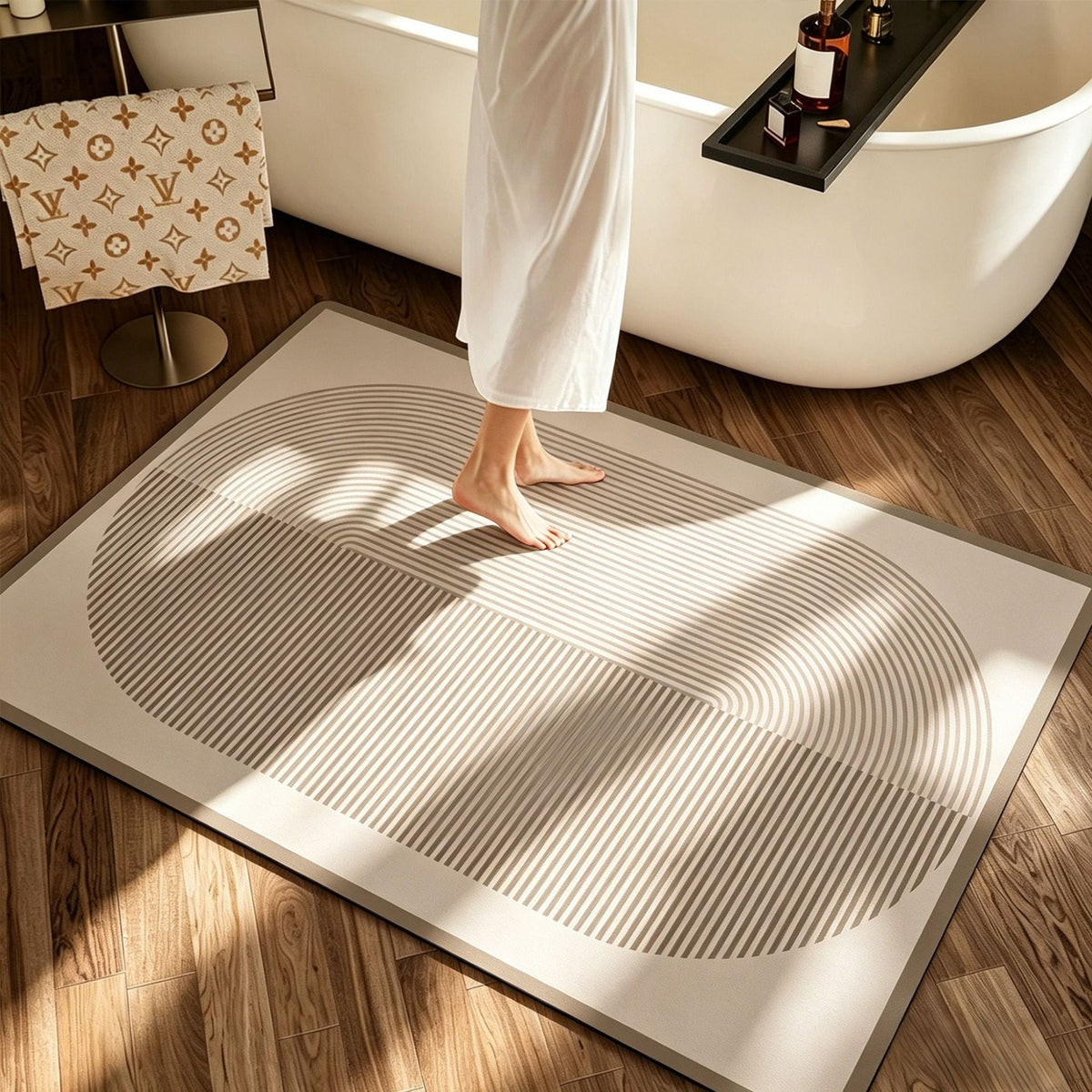 Geometric Pattern Soft Memory Foam Bath Mat