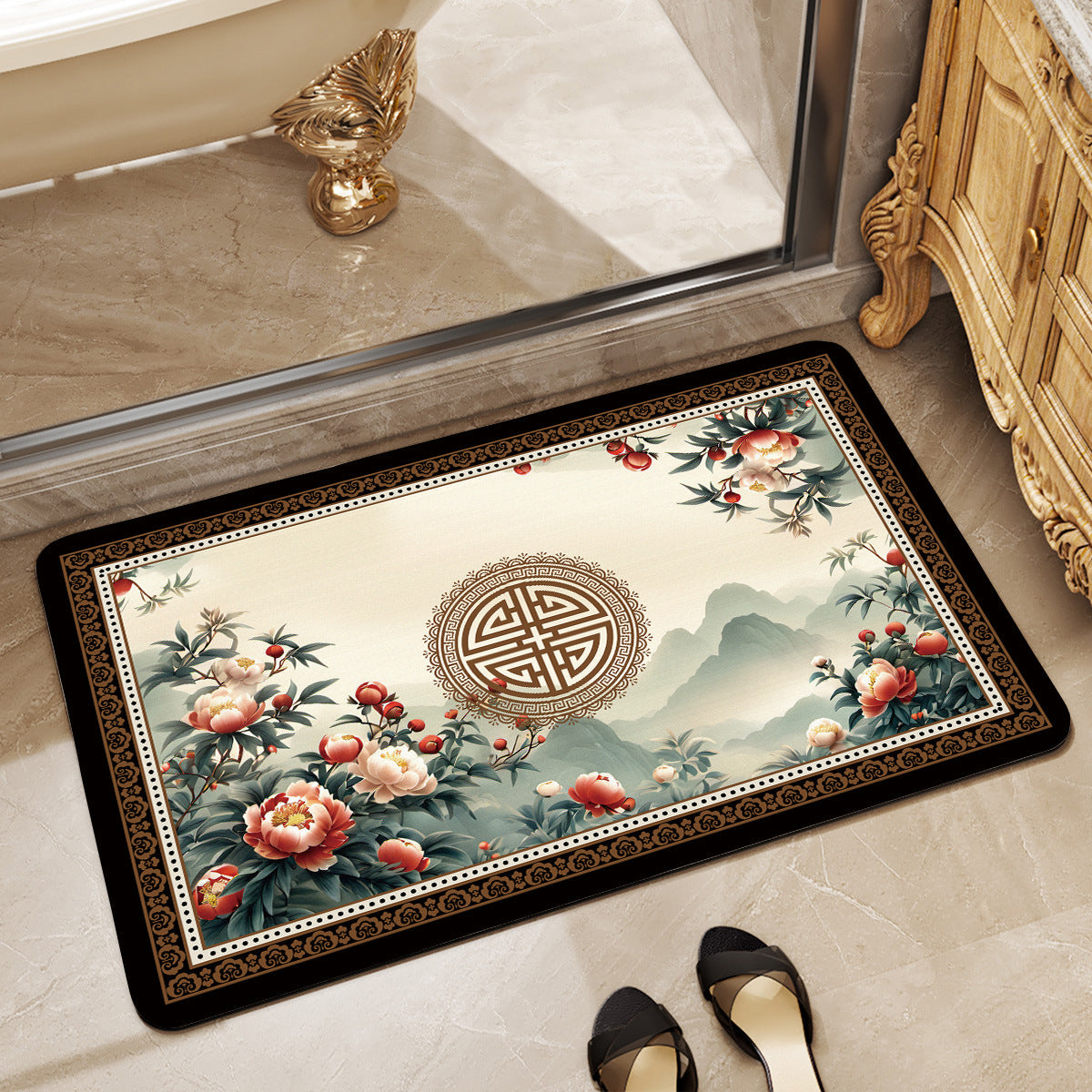 Elegant Geometric Bathroom Mat