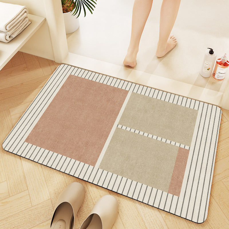 Plush Geometric Bath Mat