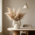 Decorative Ceramic Arch Table Vase with Sculpted Ribbon Detail