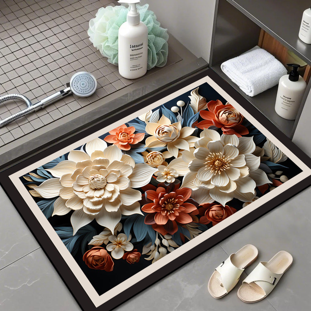 Floral Patterned Bath Mat