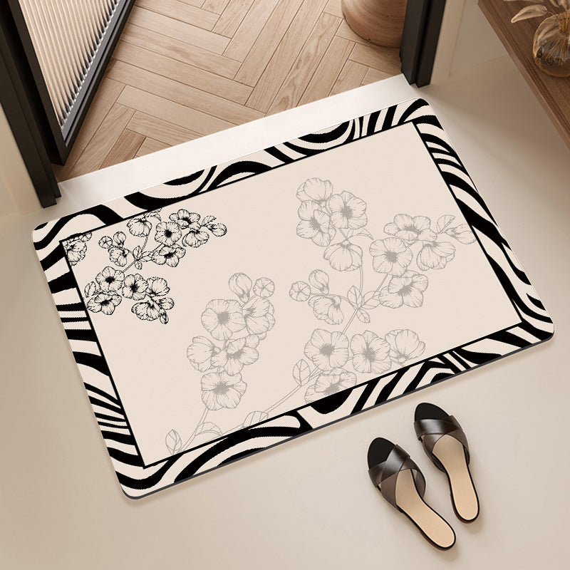 Floral Patterned Bathroom Mat