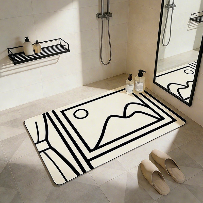 Playful Cartoon Dog-Themed Bath Mat