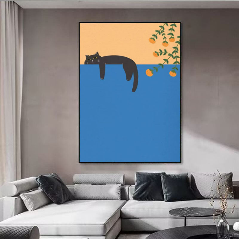 Playful Cat-Themed Canvas Print