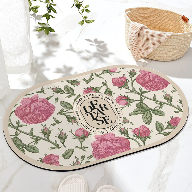 Floral Patterned Bath Mat