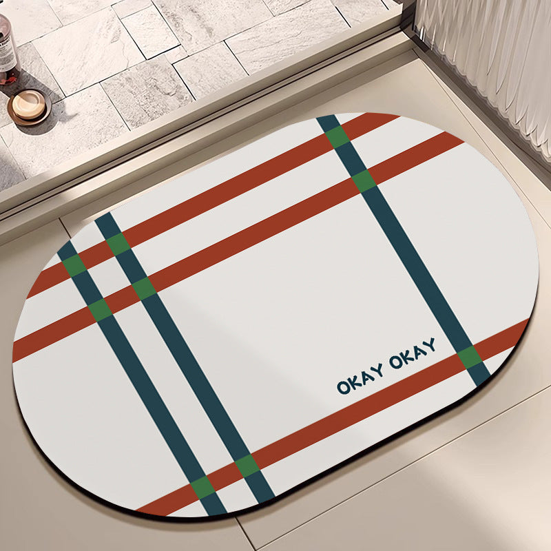 Floral Design Cotton Bath Mat