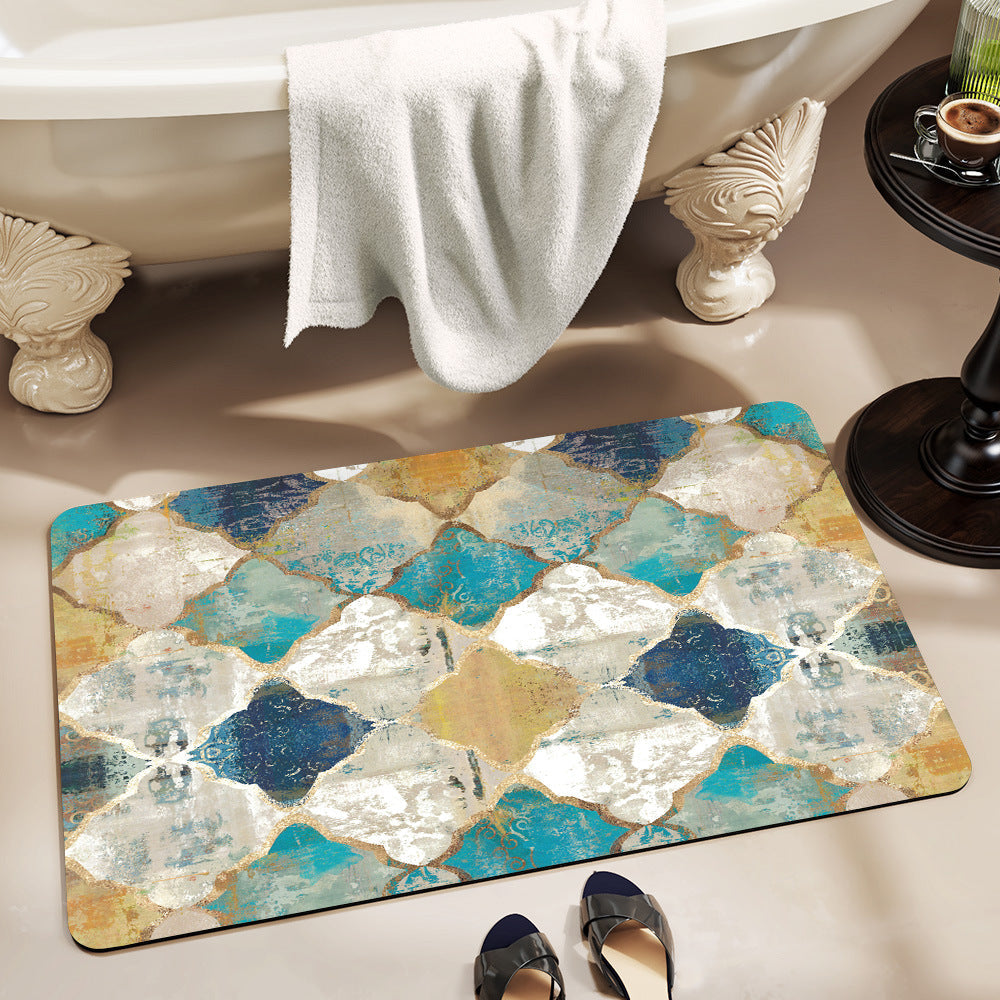 Stylish Geometric Pattern Bathroom Mat