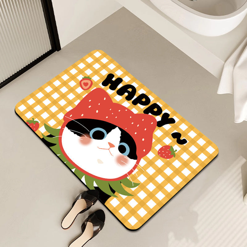 Cute Cartoon Pet-Themed Bath Mat