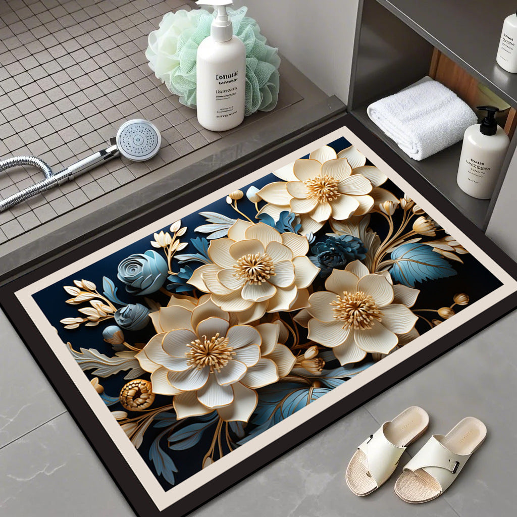 Floral Patterned Bath Mat