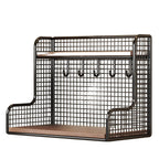 Wall-Mounted Double-Shelf Organizer with Hooks