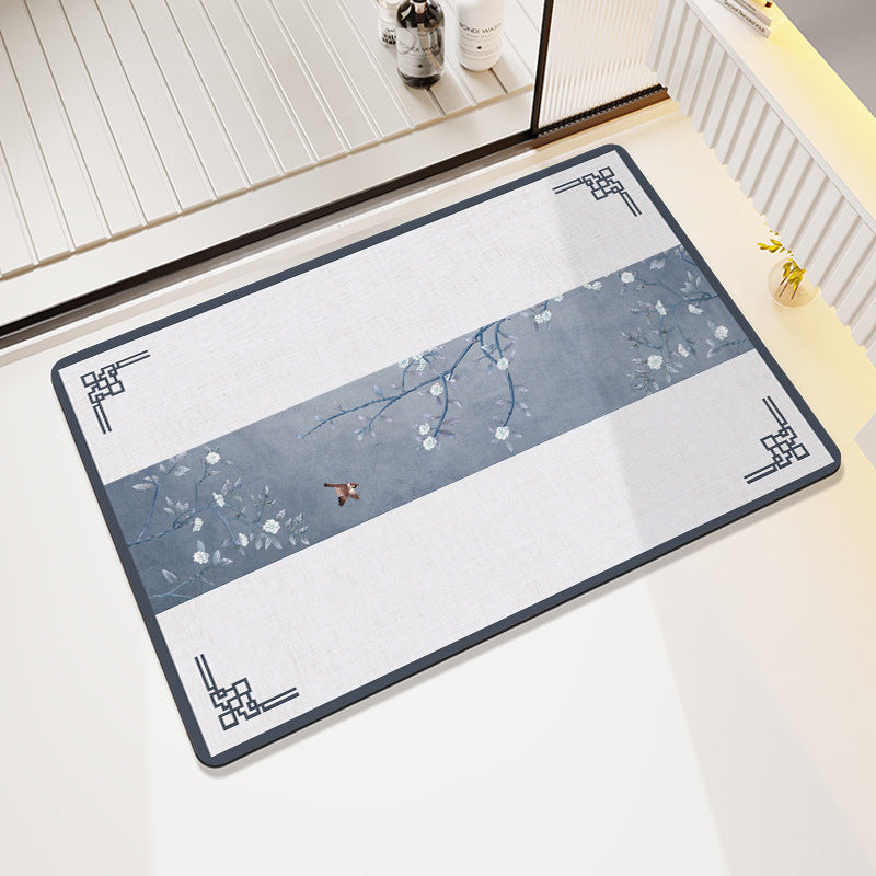 Artistic Floral Bath Mat