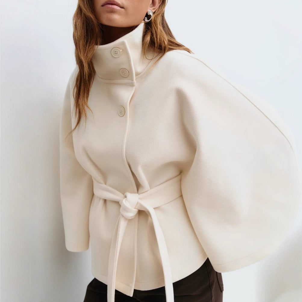 Sylis Wrap jacket with elegant stand-up collar and loosely cut sleeves Heidi-Mode