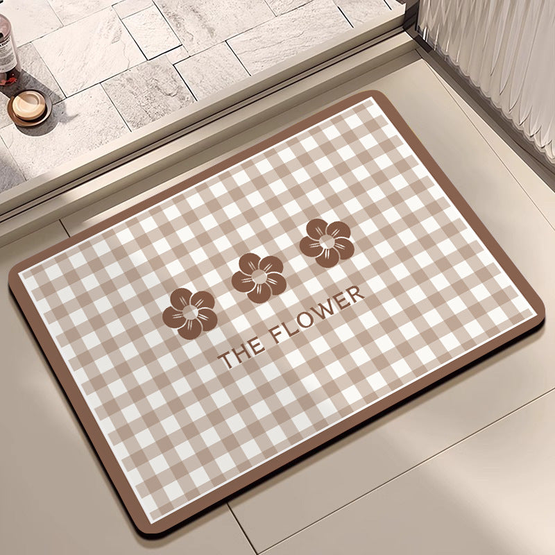 Cheerful Floral Design Indoor Area Mat
