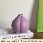 Decorative Ribbed Ceramic Art Vase