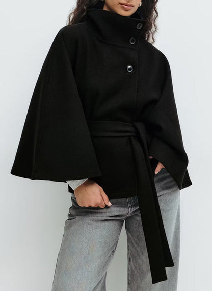 Sylis Wrap jacket with elegant stand-up collar and loosely cut sleeves Heidi-Mode