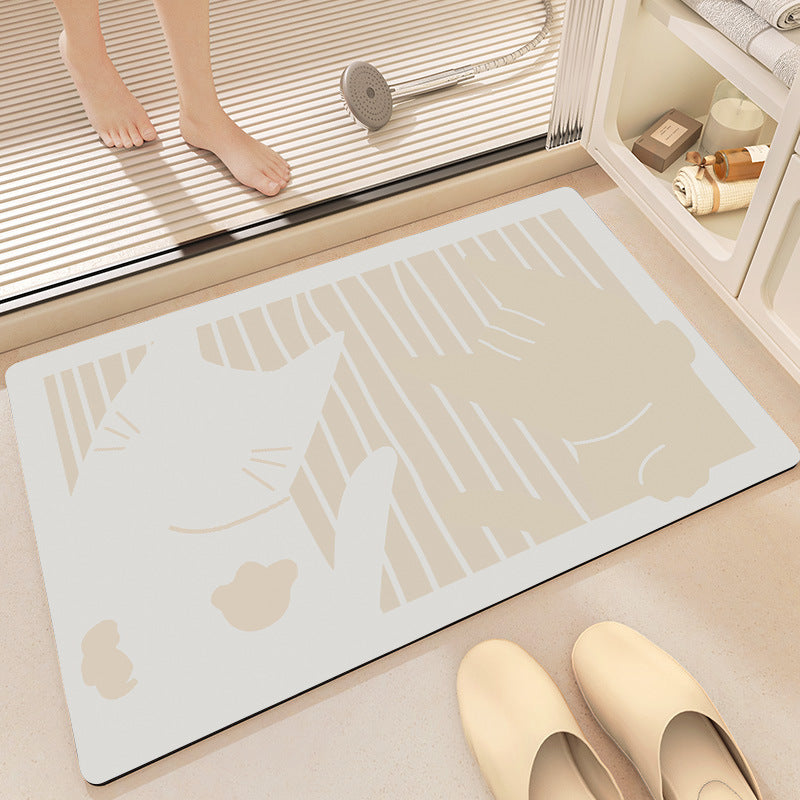 Plush Geometric Bath Mat