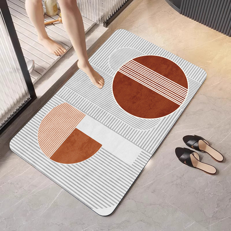 Geometric Patterned Bathroom Mat