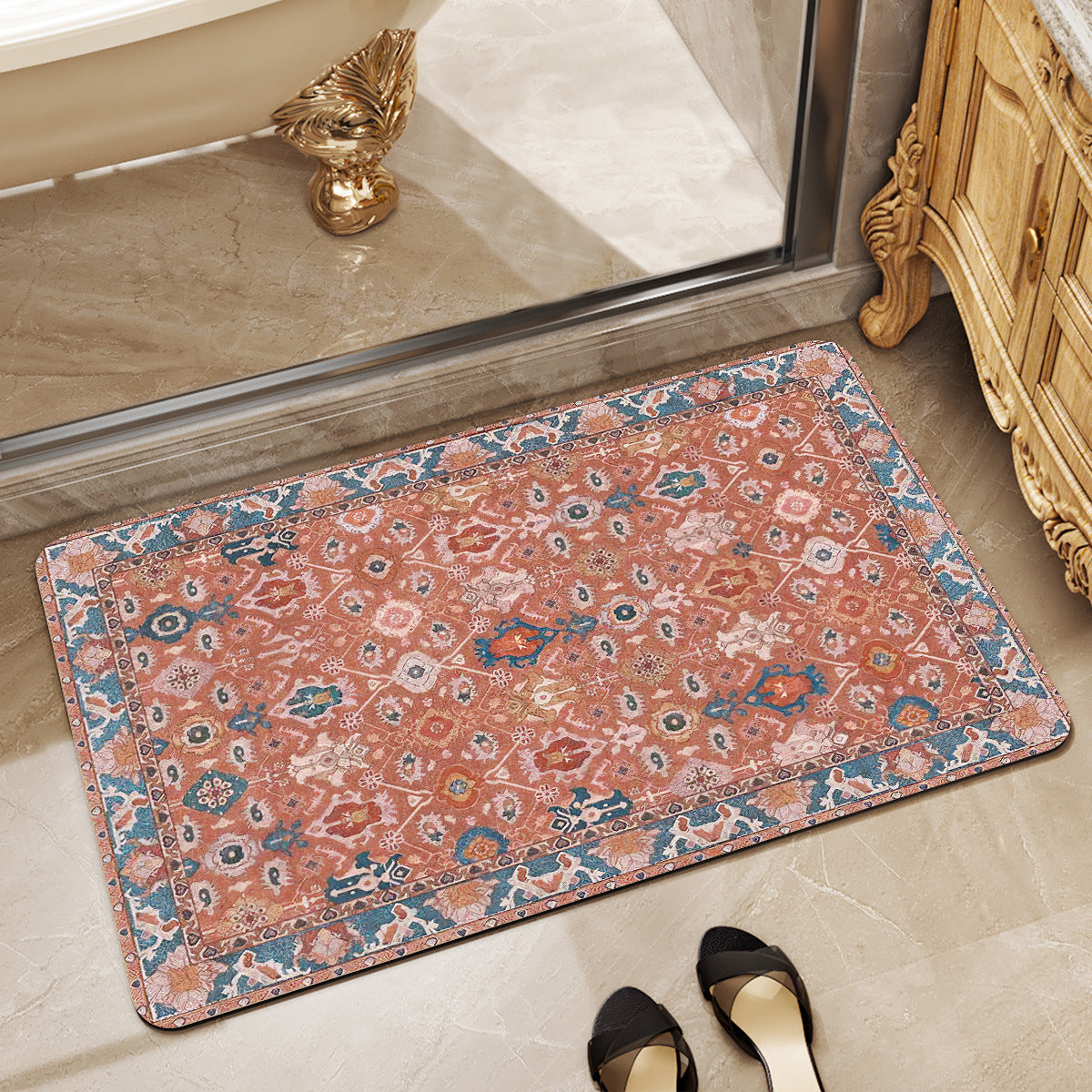 Luxurious Floral Pattern Bath Mat