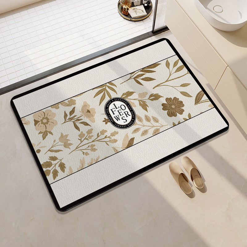 Orange-Themed Bathroom Mat