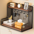 Wall-Mounted Double-Shelf Organizer with Hooks
