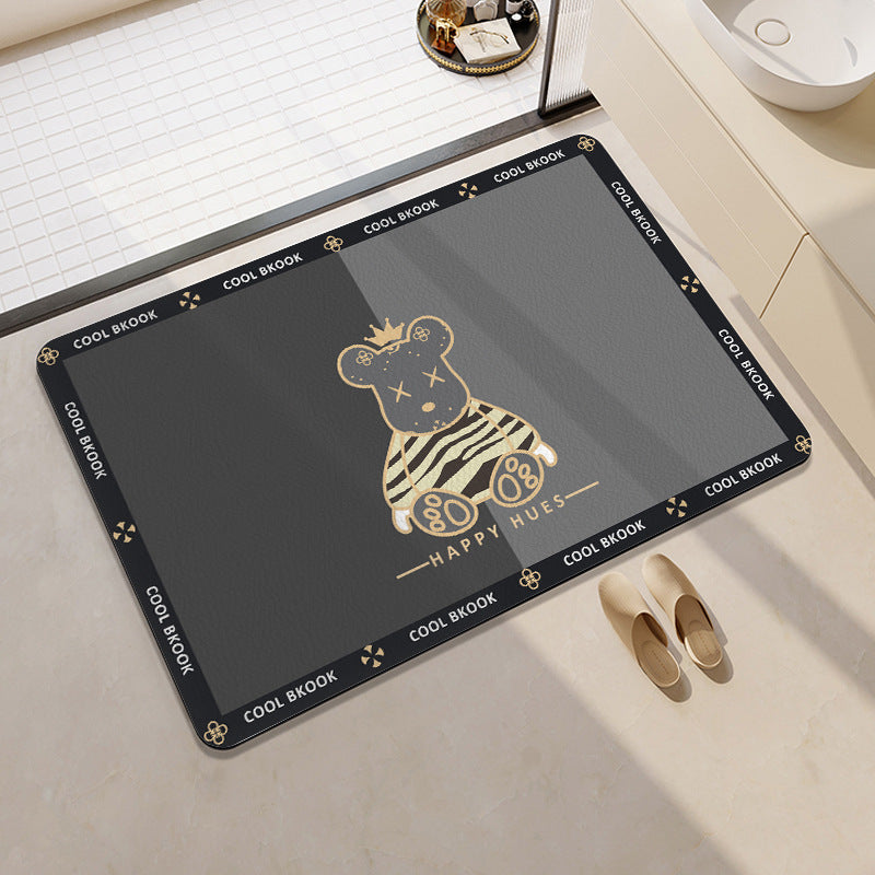 Playful Citrus-Themed Absorbent Bath Mat