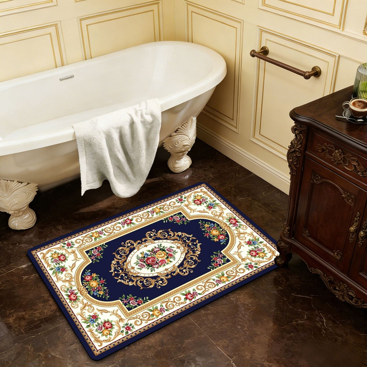 Vintage-Inspired Decorative Bath Mat