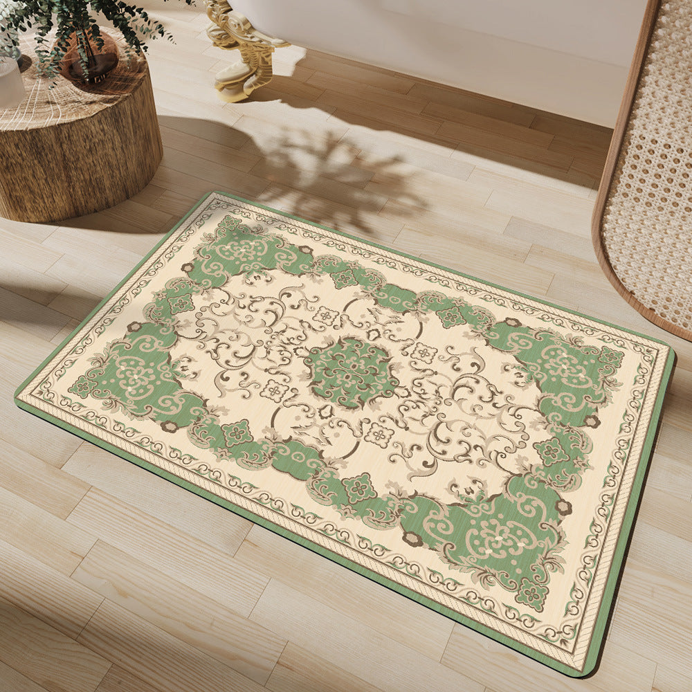 Elegant Floral Pattern Bath Mat