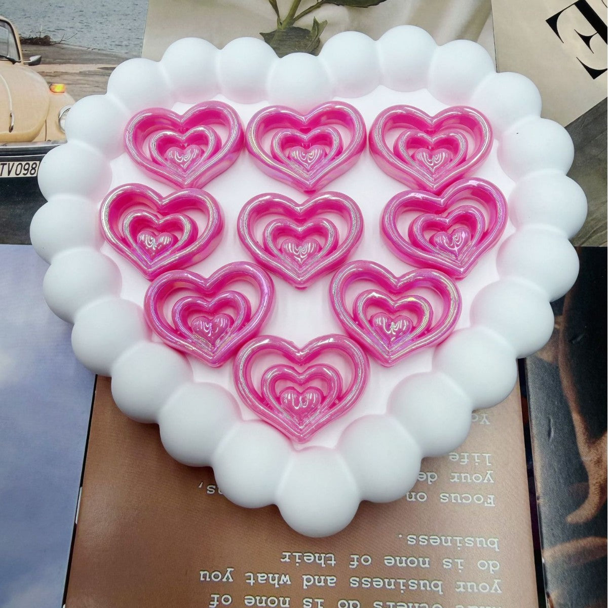 Decorative Heart-Shaped Resin Candle Holder