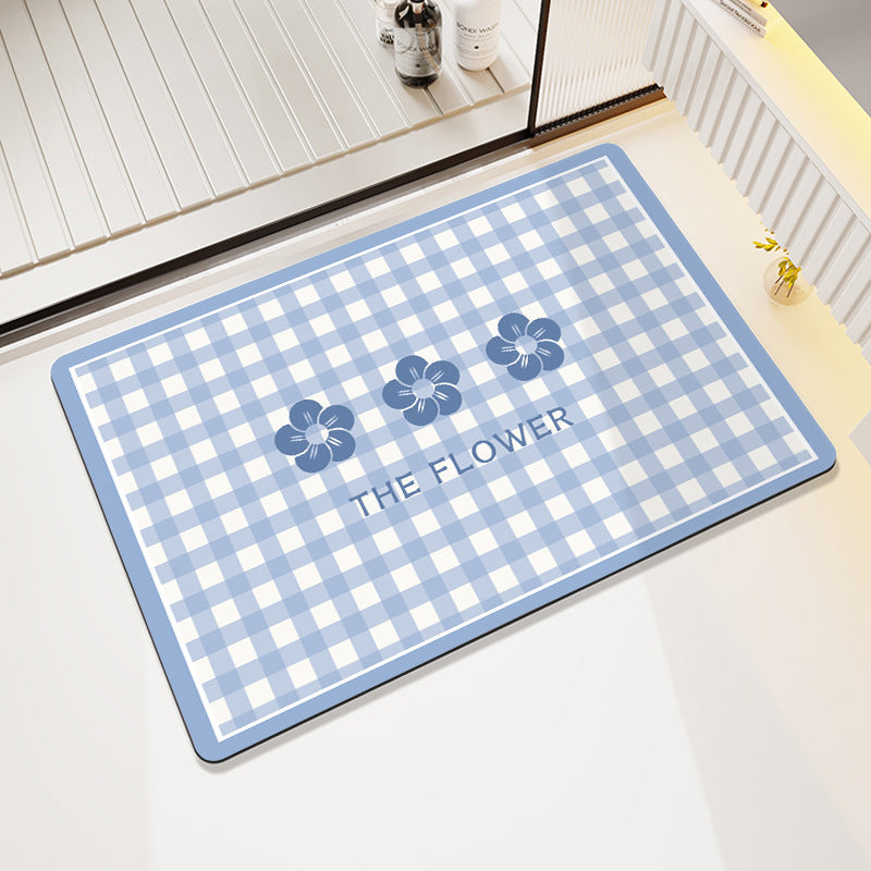 Cheerful Floral Design Indoor Area Mat