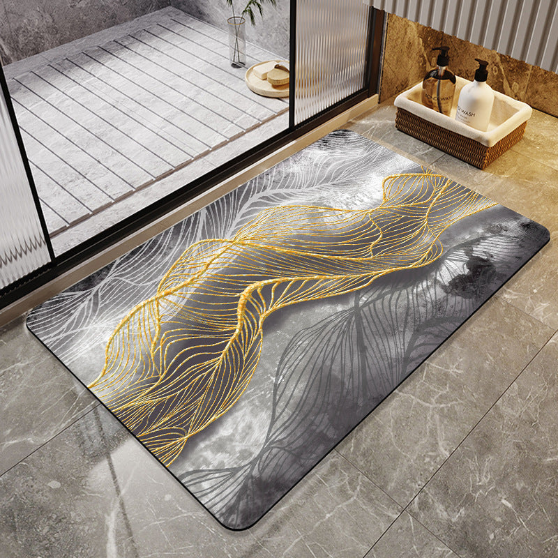 Floral Print Bath Mat