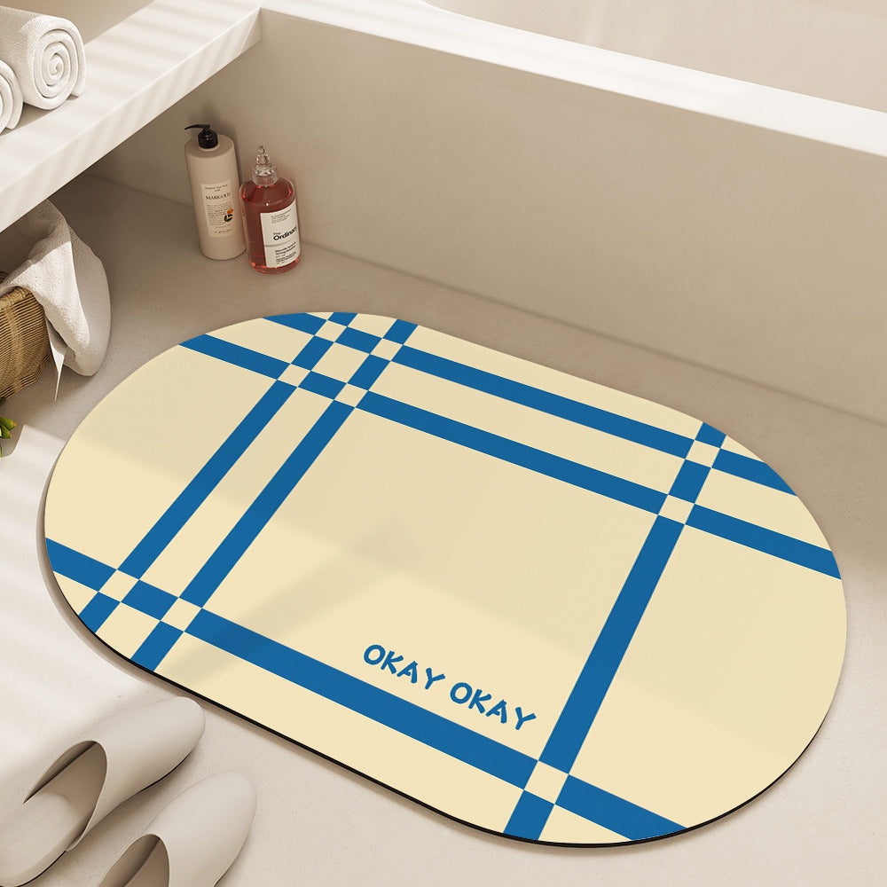 Floral Design Cotton Bath Mat