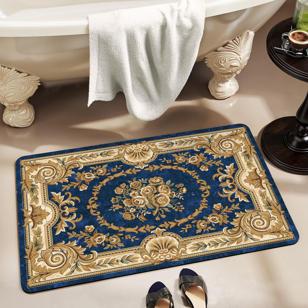 Elegant Vintage Floral Bath Mat