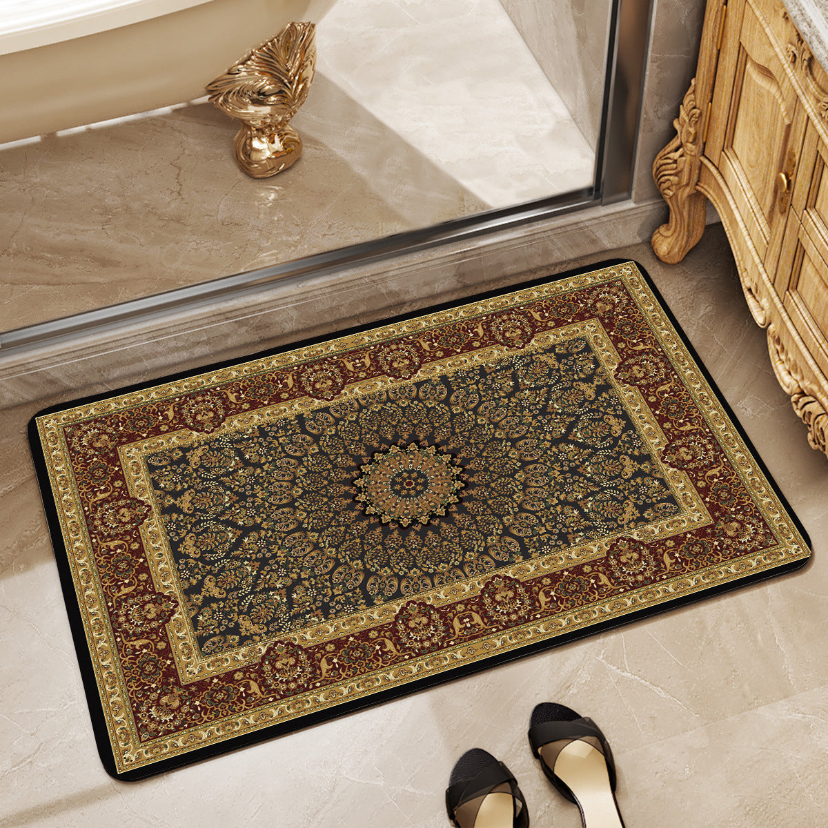Luxurious Vintage-Inspired Floor Mat