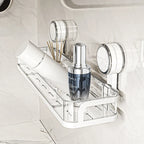 Wall shelf with suction cup | No drilling | Shelf for bathroom & kitchen | Multifunctional