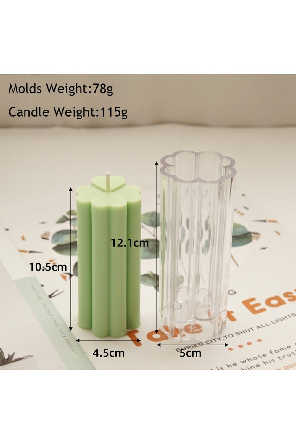 striped column candle shape