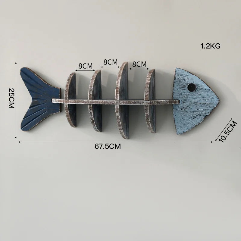 Nordic Fish Wooden Shelf
