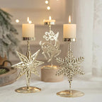 Iron Christmas Candlestick Holders
