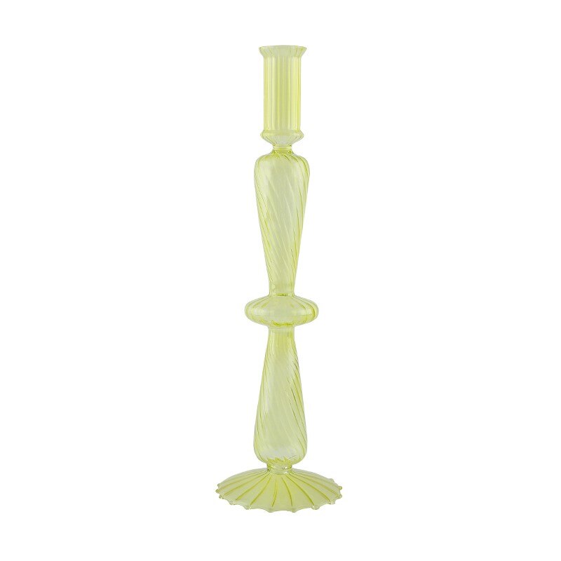 Ribbed Glass Candleholders - Pastel