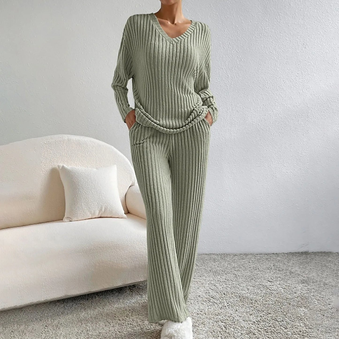 Sylis-Mode | 2-piece Lounge Set Rib pattern