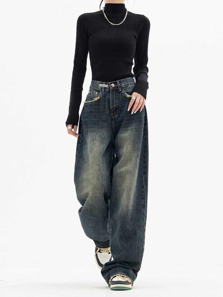 Sylis-Mode - Women's Vintage Baggy Jeans