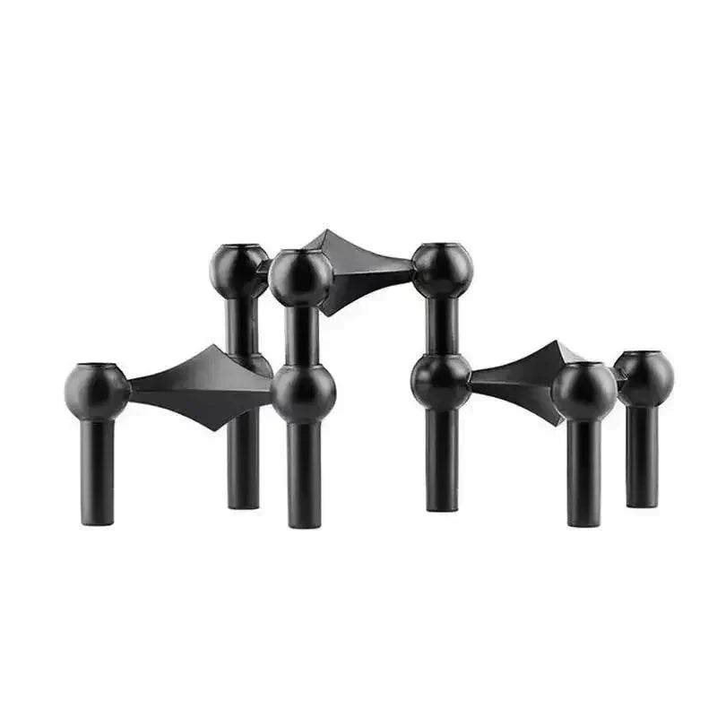 Modern Molecular Metal Candle Holder – Nordic-Style Silver Candle Stand for Elegant Home Decor