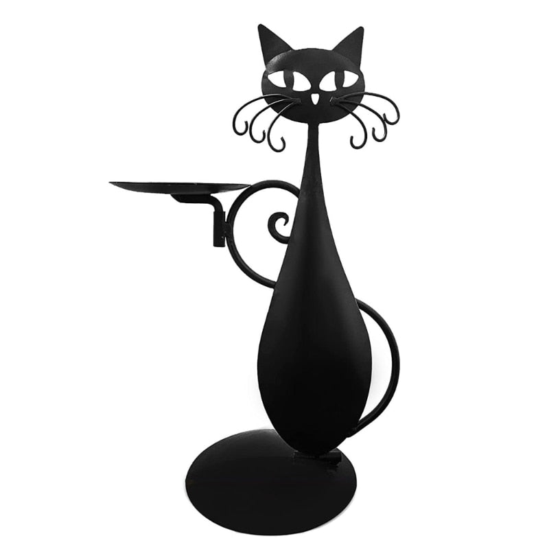 Black Cat Candle Holder | Add a touch of mystique to your interior