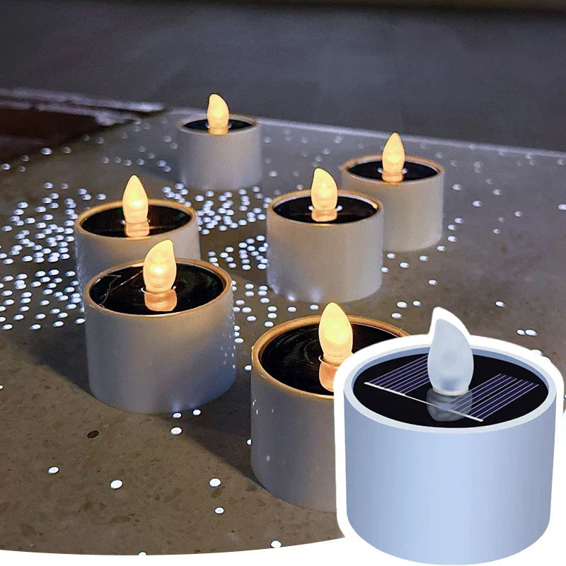 Solar-powered LED candles - Flickering outdoor lighting for garden and patio