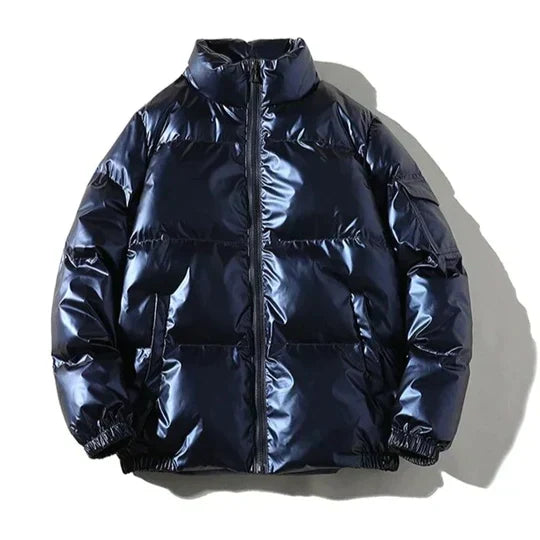 Sylis-Mode - Windproof metallic winter puffer jacket