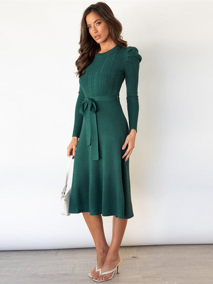 Sylis | Midi knit dress with round neck