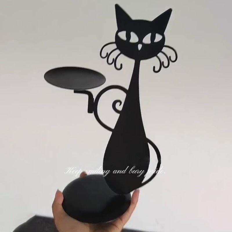 Black Cat Candle Holder | Add a touch of mystique to your interior