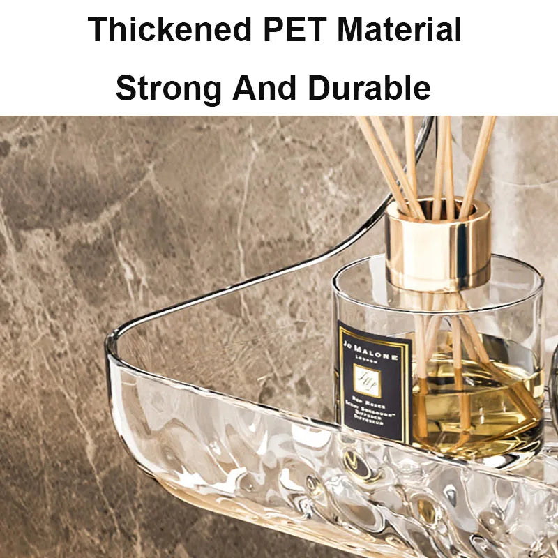 Clario WallClear Wall Shelf Transparent | Acrylic Shelf Without Drilling | For Bathroom & Kitchen | Strong Adhesion & Removable