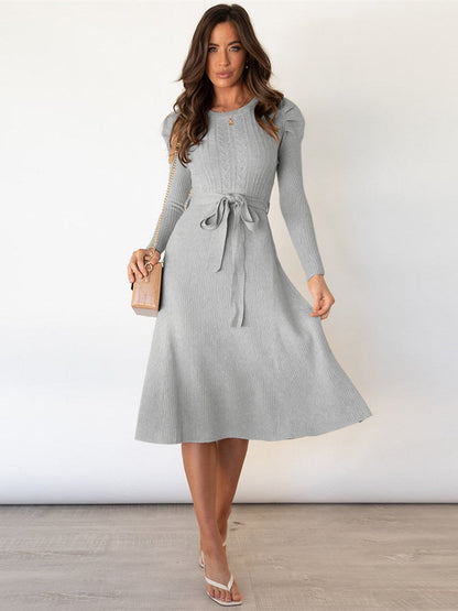 Sylis | Midi knit dress with round neck