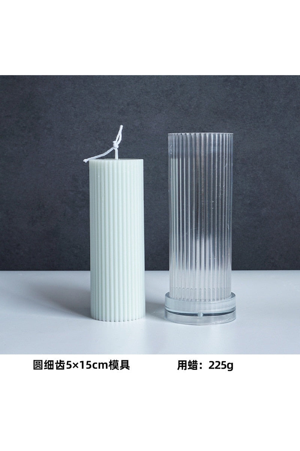 striped column candle shape