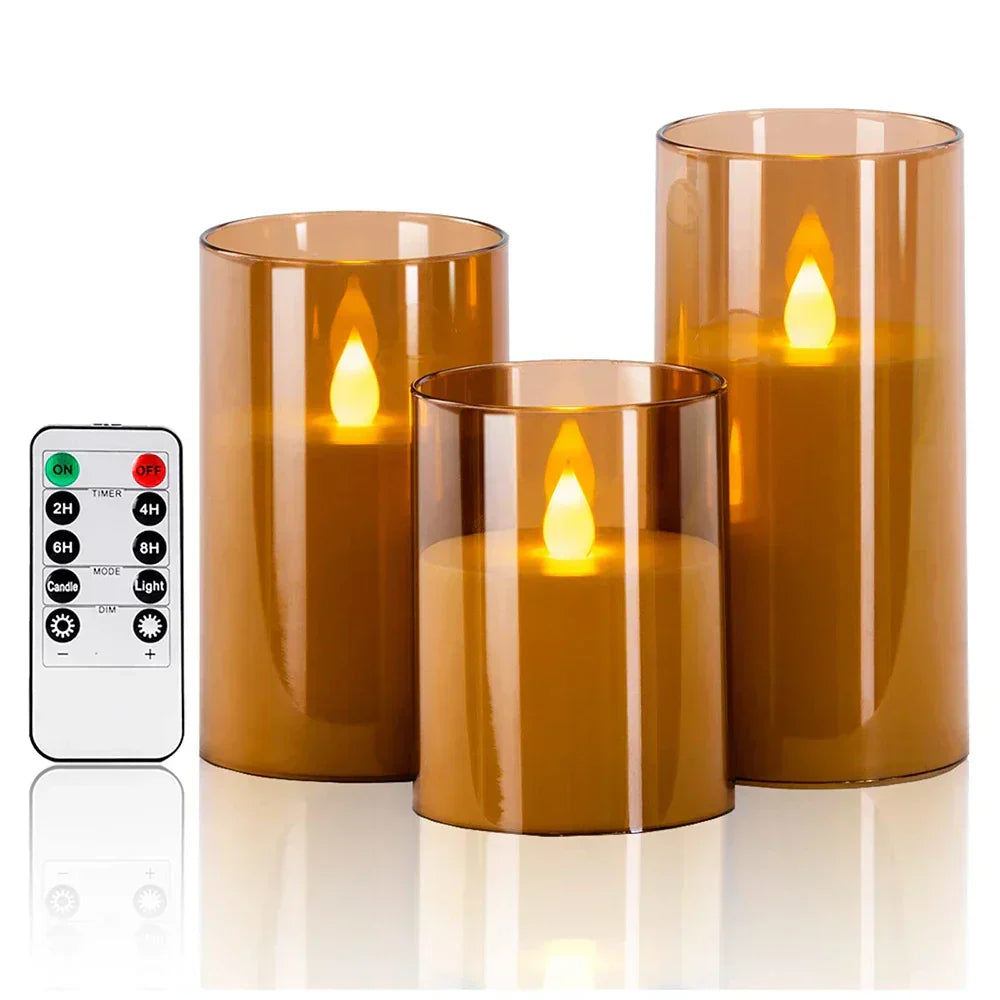 Realistic LED candles with atmospheric flame effect